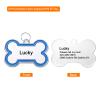 QUARKZMAN Pet ID Tags, Bone Shape, 60 x 40 mm, Metal, Double-Sided Engravable, Blank, Blue view 3