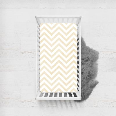 Morbuy Baby Crib Fitted Sheet, Jacquard Pattern, Soft and Breathable, Light Yellow, 120 x 60 cm