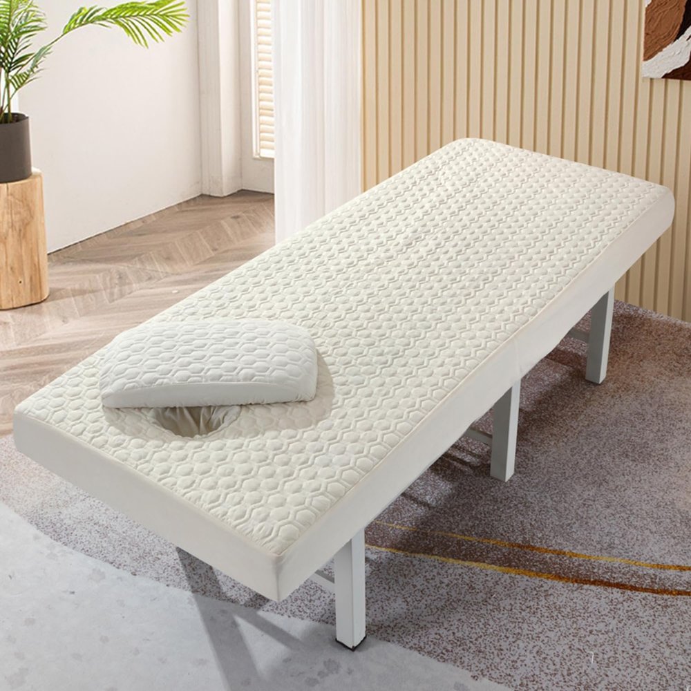 LDLCYCN Massage Table Sheet Cover with Face Hole, Beige, 60 × 180 cm (S)