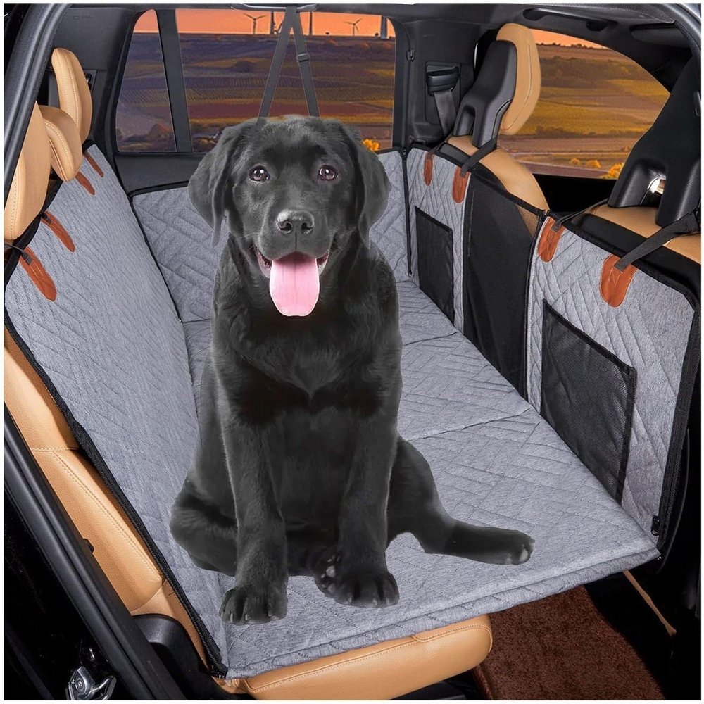 Dog Car Seat Cover with Hard Bottom, 132 x 160 cm, Gray