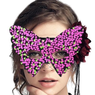 Sequin Butterfly Masquerade Face Covering for Women and Girls
