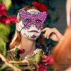 Sequin Butterfly Masquerade Face Covering for Women and Girls view 3