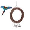 Rattan Freestanding Parrot Swing with Bell and Pendant view 1