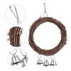 Rattan Freestanding Parrot Swing with Bell and Pendant view 3