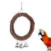 Rattan Freestanding Parrot Swing with Bell and Pendant view 4