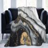 Mexpekil Marble Blanket, Soft, Cozy, Plush Flannel Fleece Blanket for Sofa, Bed, Camping, Travel, 150 x 125 cm, Black/Gray view 1