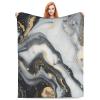Mexpekil Marble Blanket, Soft, Cozy, Plush Flannel Fleece Blanket for Sofa, Bed, Camping, Travel, 150 x 125 cm, Black/Gray view 2