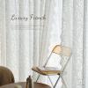KnSam 2-Piece White Tulle Curtain Set, Voile Curtains with Embroidered Lace, 102 x 138 cm Each view 2
