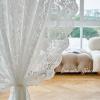 KnSam 2-Piece White Tulle Curtain Set, Voile Curtains with Embroidered Lace, 102 x 138 cm Each view 4