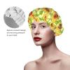 Reusable Women's Shower Cap, Floral and Sunflower Design, Double-Layer Waterproof view 4