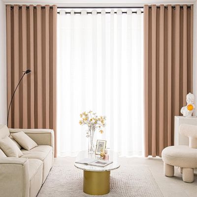 KnSam Set of 2 Rose-Pink Curtains, 107 x 147 cm Each