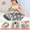 Nursing Pillow for Breastfeeding, Ergonomic Support Pillow for Pregnancy, Mother and Baby, Extra-Large with Adjustable Waist Belt and Removable Cotton Cover (Plus-Size Gray) view 3