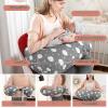Nursing Pillow for Breastfeeding, Ergonomic Support Pillow for Pregnancy, Mother and Baby, Extra-Large with Adjustable Waist Belt and Removable Cotton Cover (Plus-Size Gray) view 4