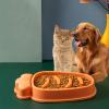 Slow Feeder Dog Bowl, Carrot Design, Non-Slip Base, for Dry and Wet Food, Yellow, 32 x 15 x 4.5 cm view 3