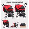 Pet Stroller, 4-Wheel Dog Buggy for Small/Medium Dogs up to 55 lb, Foldable, Gray/Red view 3