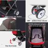 Pet Stroller, 4-Wheel Dog Buggy for Small/Medium Dogs up to 55 lb, Foldable, Gray/Red view 4