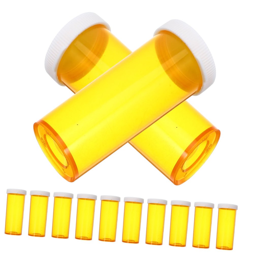 Small Medication Organizer with Lids, 25-Piece, PP, Yellow, for Adults