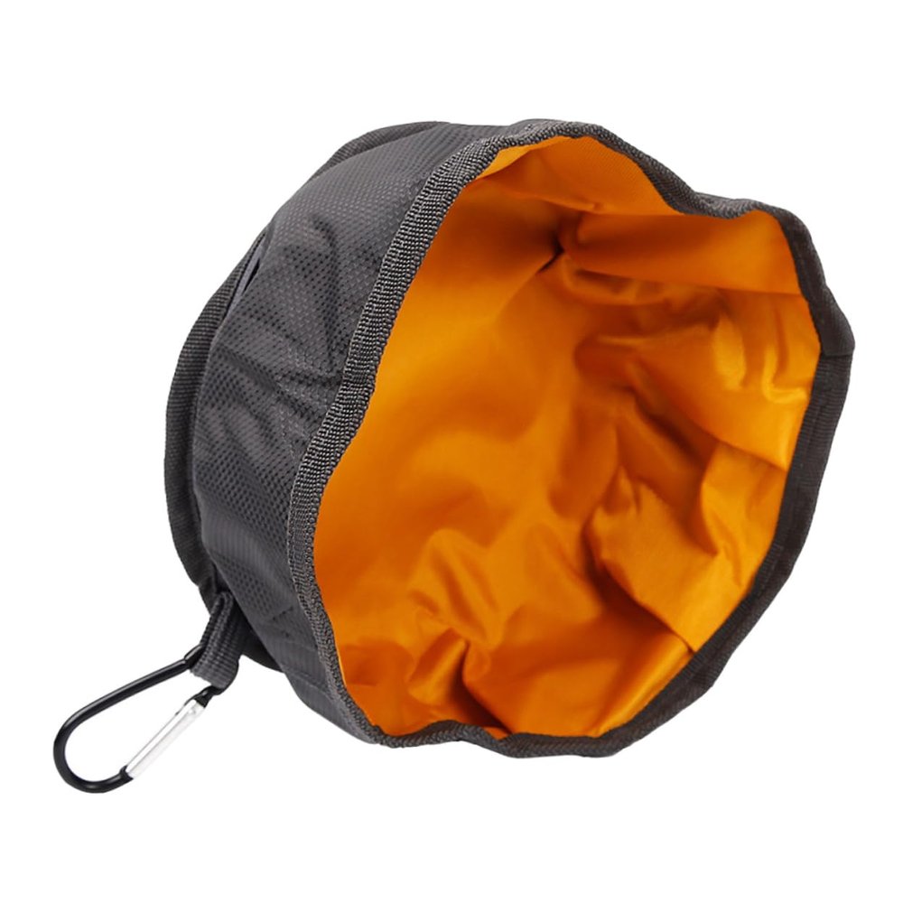 ORFOFE Foldable Nylon Dog Bowl, Leakproof Portable Food and Water Bowl for Travel and Home, Black, Random Color