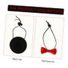 ORFOFE Pet Hat and Bow Tie Set, Comfortable for Small Animals, 2 Pieces, Black Polyester with Adjustable Buckles view 3