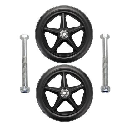 BEEGMA 2-Pack Black PVC Solid Wheelchair Front Wheels, Non-Slip Replacement Wheels, 14/15/17/19/20 cm (8 in/200 mm)