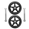 BEEGMA 2-Pack Black PVC Solid Wheelchair Front Wheels, Non-Slip Replacement Wheels, 14/15/17/19/20 cm (8 in/200 mm) view 1
