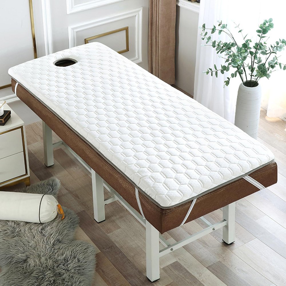 Latex Memory Foam Massage Table Mattress Topper with Face Hole, 5 cm, 180 x 60 cm (R)
