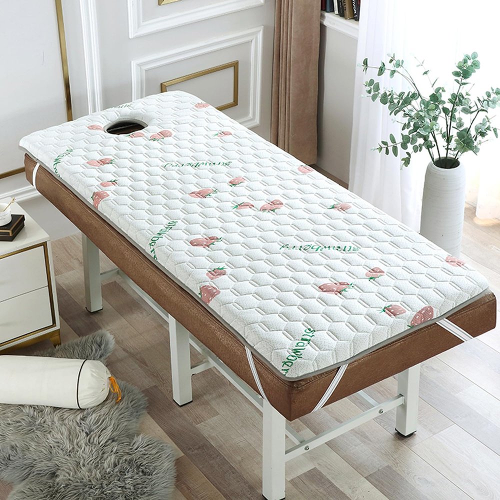 LDLCYCN Latex Memory Foam Massage Table Topper with Face Hole, A, 6 cm, 190 × 80 cm