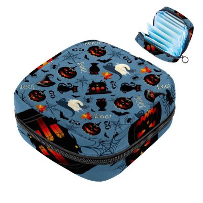 Women’s Pad Storage Pouch, Happy Halloween-405 First Period Kit Bag