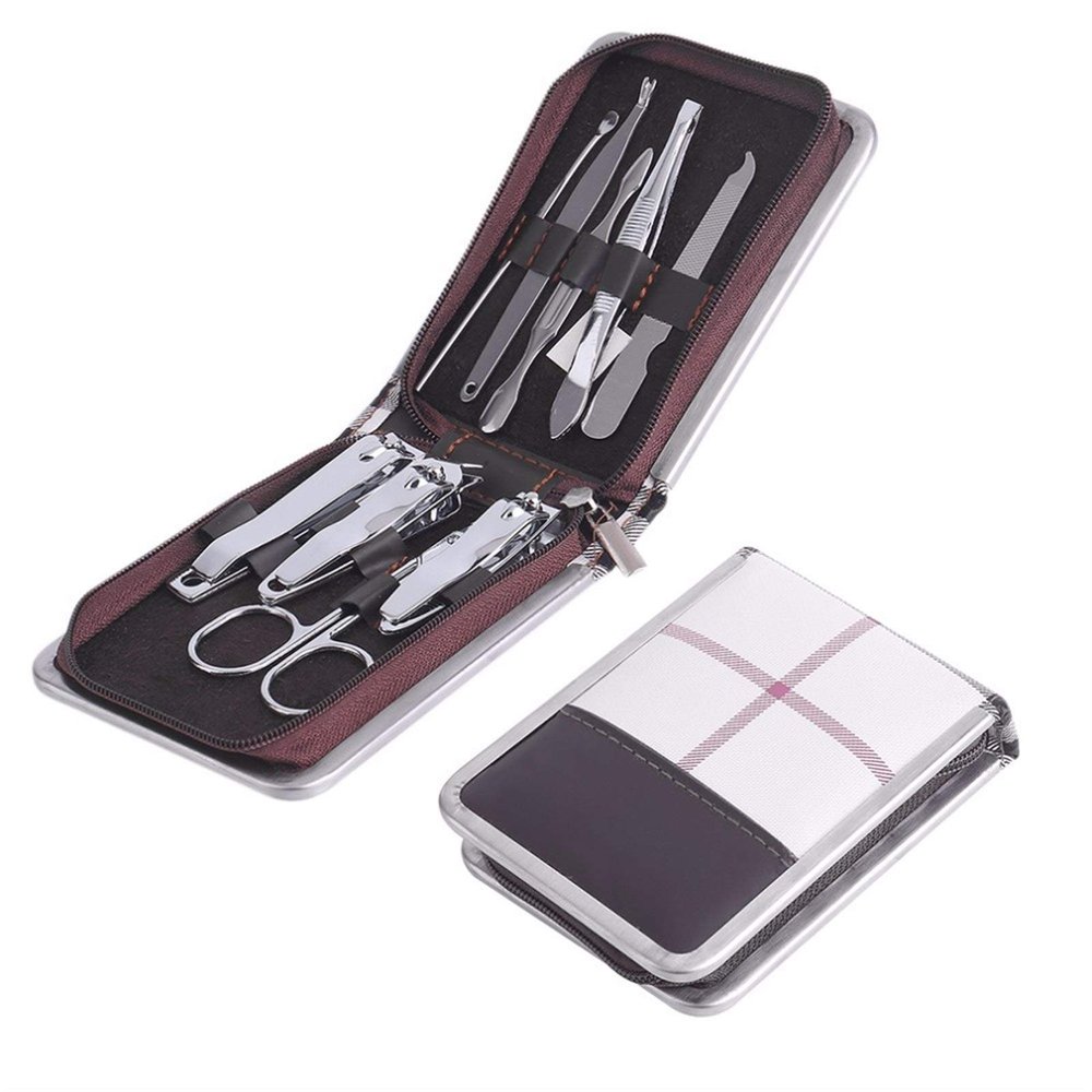 BANDKIT 9-Piece Nail Clipper Set with Zippered Pouch