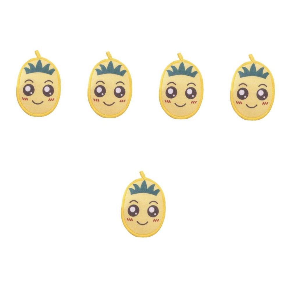 MAGICLULU 5-Piece Bath Loofah Scrubbers, Yellow