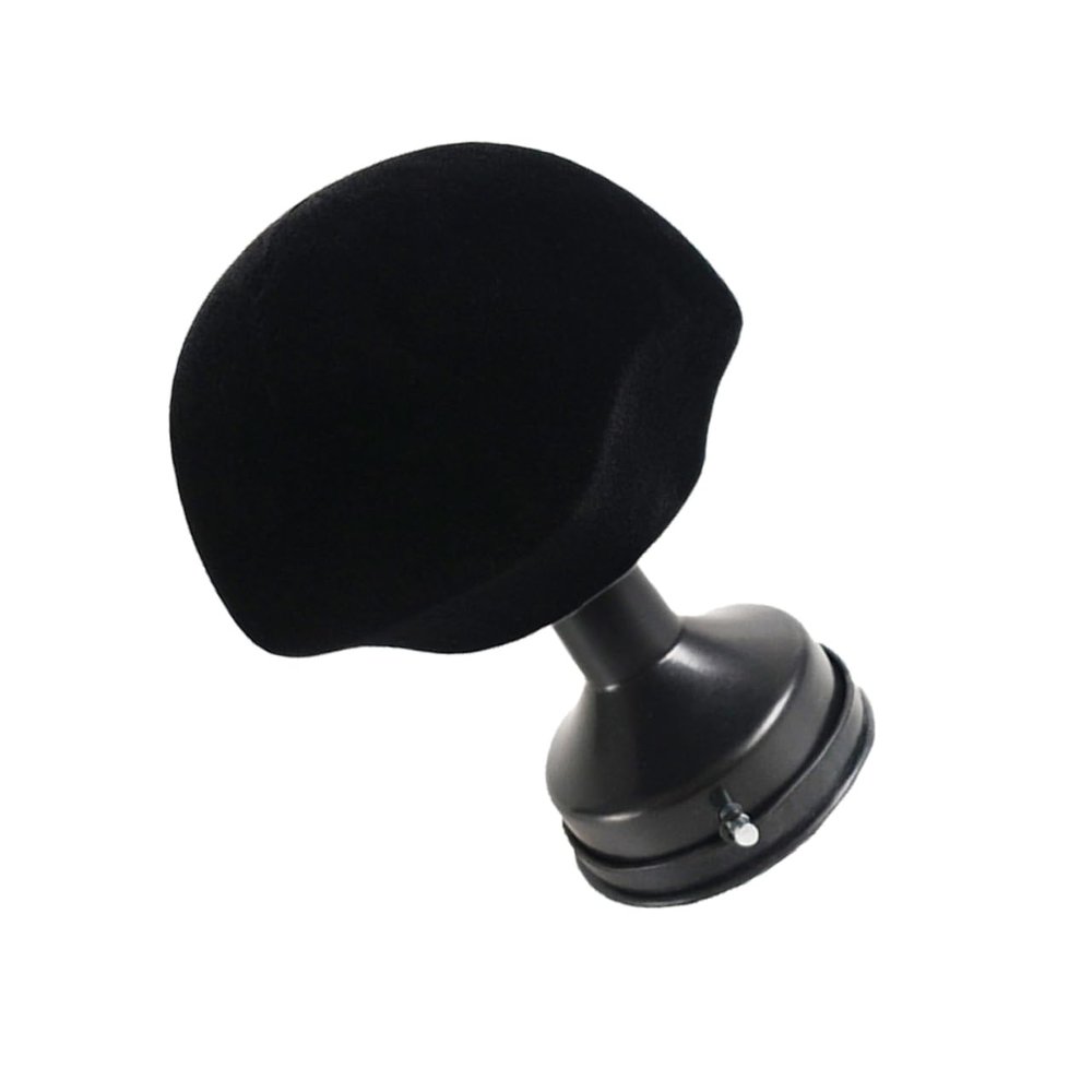PLAFOPE Stable Wig Stand with Flannel and Suction Cup, Black