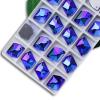 JKDSAO AB Glass Sew-On Rhinestones, Flat Back with Holes, Sapphire Blue AB, 9 x 12 mm, 48 Pieces view 1