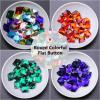 JKDSAO AB Glass Sew-On Rhinestones, Flat Back with Holes, Sapphire Blue AB, 9 x 12 mm, 48 Pieces view 2