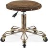 WJFLUCK Round Rolling Stool, Adjustable Swivel Work Stool, Brown view 1