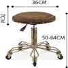 WJFLUCK Round Rolling Stool, Adjustable Swivel Work Stool, Brown view 2