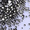 JKDSAO 1,440-Piece Glass Rhinestones, Assorted Sizes, Flat-Back, Round AB Rhinestones for DIY Nail Art, Black Diamond view 1
