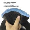 Tape-In Human Hair Extensions for Women, Straight Brazilian Remy Hair, Skin Weft, Black-Brown, 1#, 20 Pieces, 22 in view 4