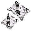 Waterproof Mini Cosmetic Bags with Snap Closure, Doodle Checkerboard and Heart Patterns view 1