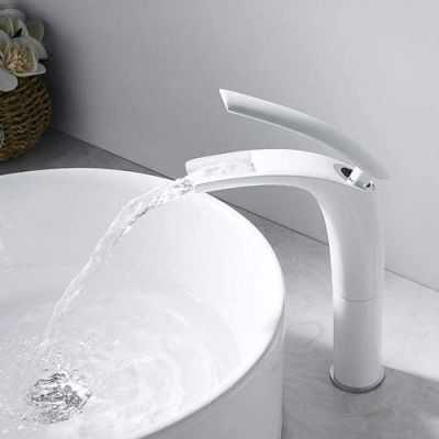 ALDDPWE Modern Bronze Waterfall Bathroom Faucet for Vessel Sinks