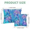 Tropical Jungle Texture Cosmetic Pouch Set, Blue, Waterproof, Zipperless, Self-Closing, 7.1 x 5.8 in view 2
