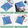 Tropical Jungle Texture Cosmetic Pouch Set, Blue, Waterproof, Zipperless, Self-Closing, 7.1 x 5.8 in view 4
