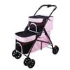 Double Pet Stroller for 2 Dogs and Cats, Pink view 1