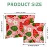 Small Cosmetic Bag with Kiss-Lock Closure, Travel Makeup Bag for Wallet, Zipper-Free, Self-Closing, Mini Makeup Bag for Women and Girls, Strawberry with Green Leaves and view 2