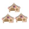 ORFOFE 3-Piece Hamster Toy Wooden Villa view 1