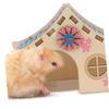 ORFOFE 3-Piece Hamster Toy Wooden Villa view 2