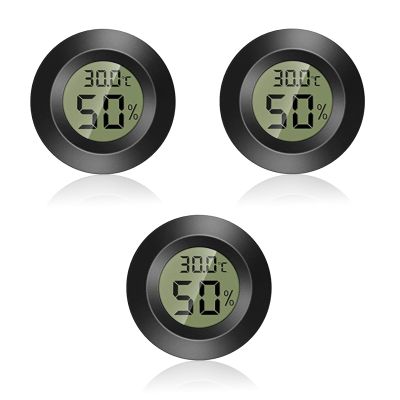 Okaywork Mini Digital Thermometer and Hygrometer, -50°C to +70°C, 3-Pack