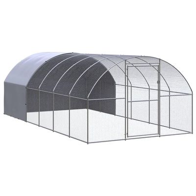 Willood Outdoor Chicken Coop 3x6x2 m Galvanized Steel with Roof