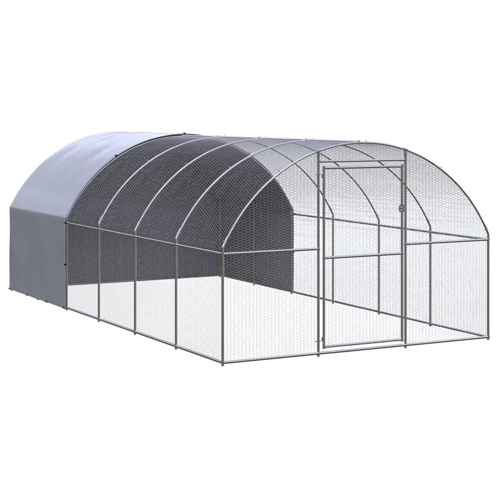 Willood Outdoor Chicken Coop 3x6x2 m Galvanized Steel with Roof