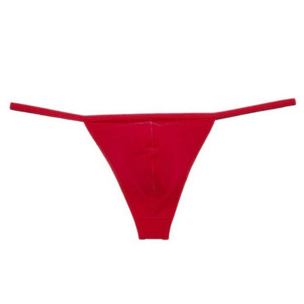 Men's Sexy Open-Crotch Thong Underwear, Red, XL
