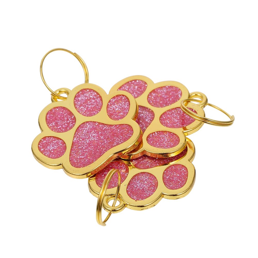 VILLFUL 3-Piece Pet ID Paw Print Dog Tag Set